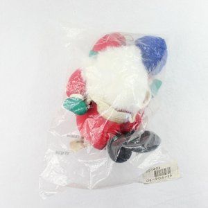 💚Blair Vintage Stuffed Santa Claus Doll Toy Nylon 8" Tall Big Beard Red White